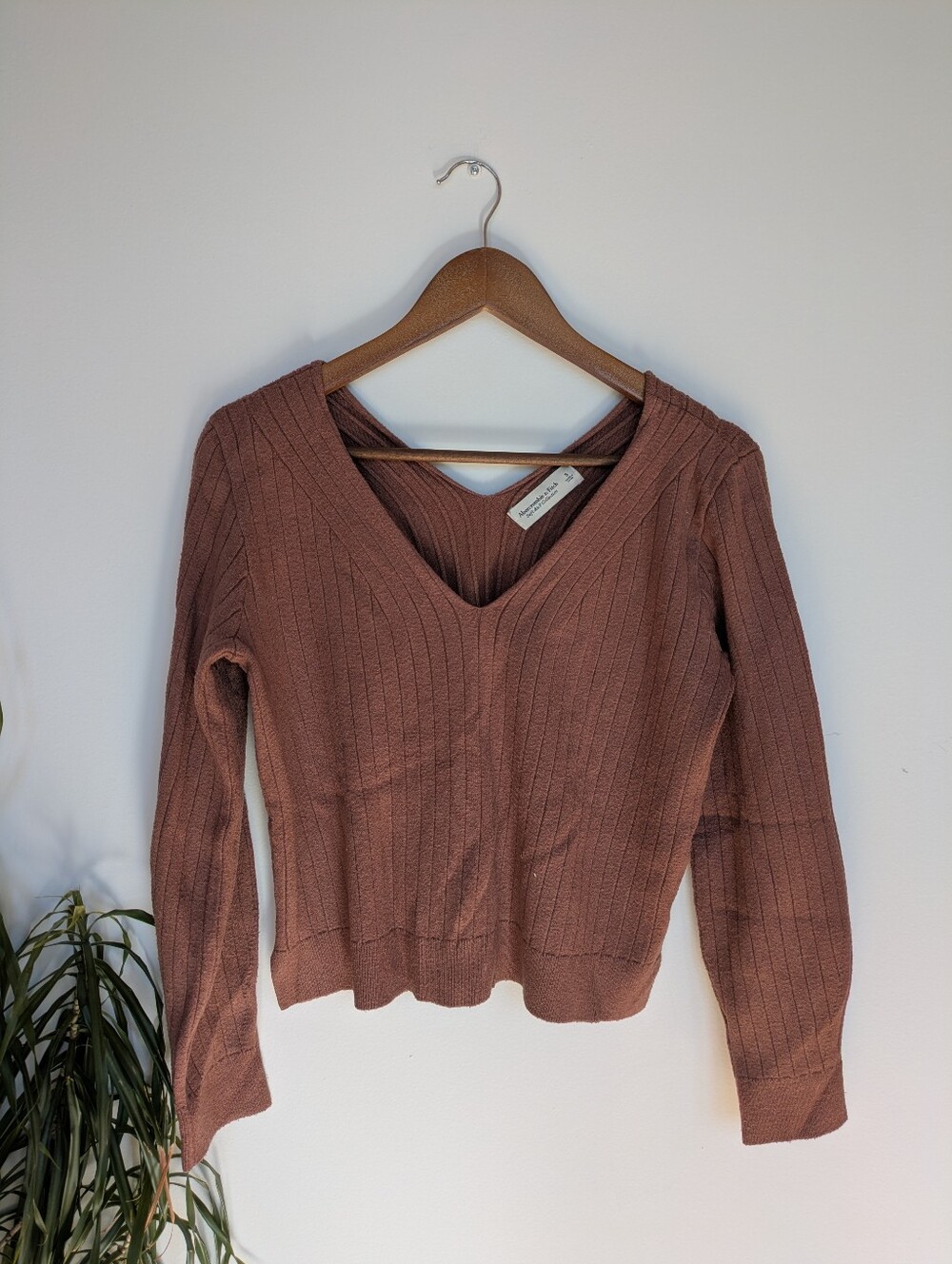 Abercrombie & Fitch Soft A&F Collection ribbed sweater Dusty Mauve - Size Small